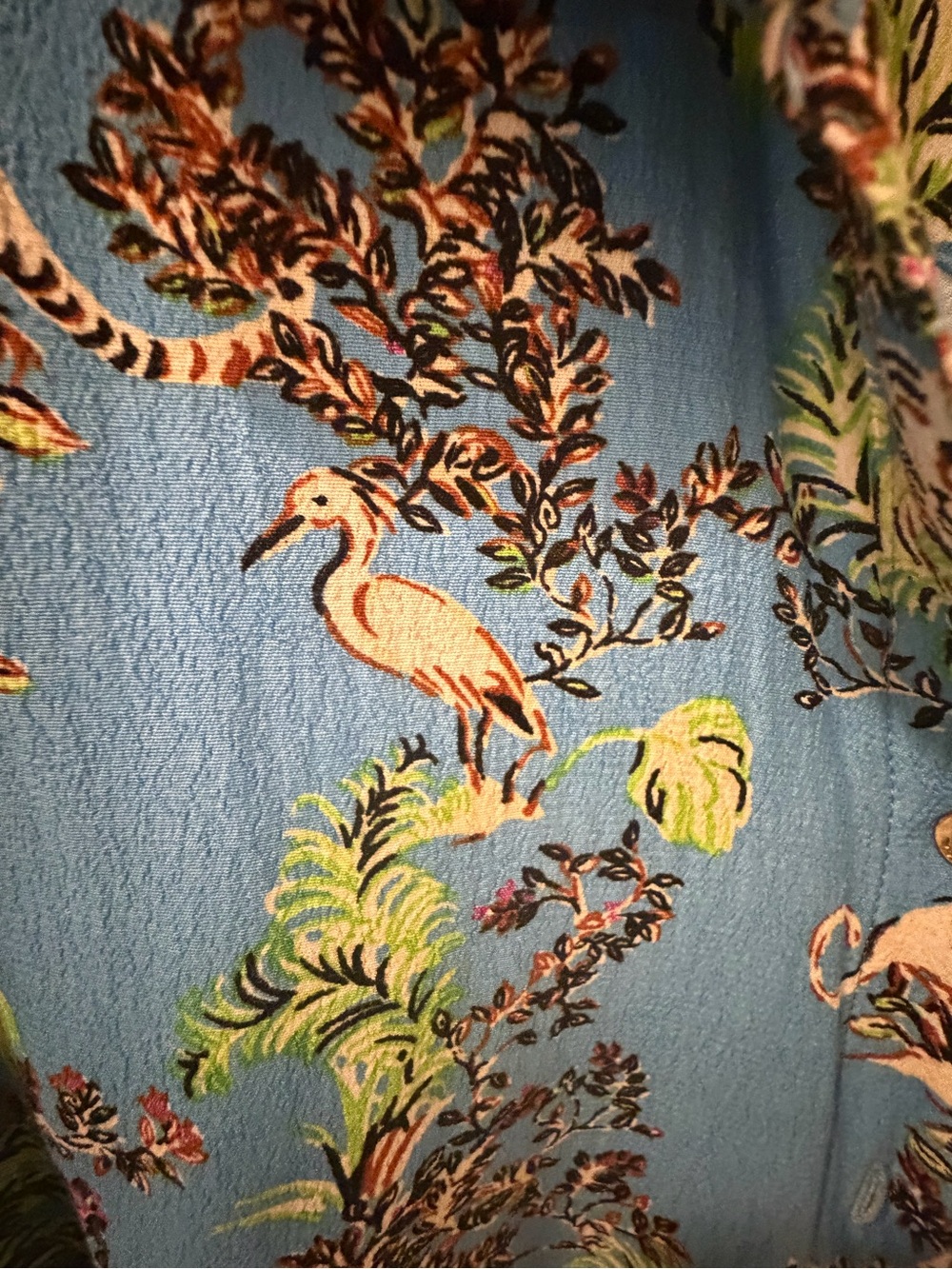 Lilly Pulitzer Blue Tropical Print Long-Sleeve  Dress - Picture 4 of 11